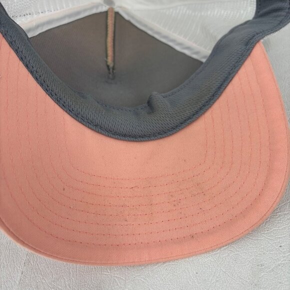 Adidas Snapback Baseball Cap Womens One Size Three Stripe Life Trucker Cap Peach - Picture 5 of 8